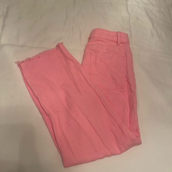 Cropped Raw Hem High Waist Straight Leg Jeans Size 4 - Picture 3 of 5